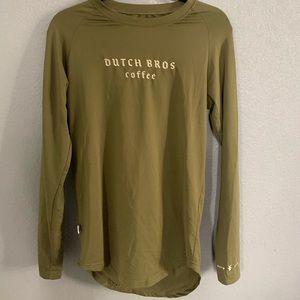 Navy green long sleeve Dutch bros shirt